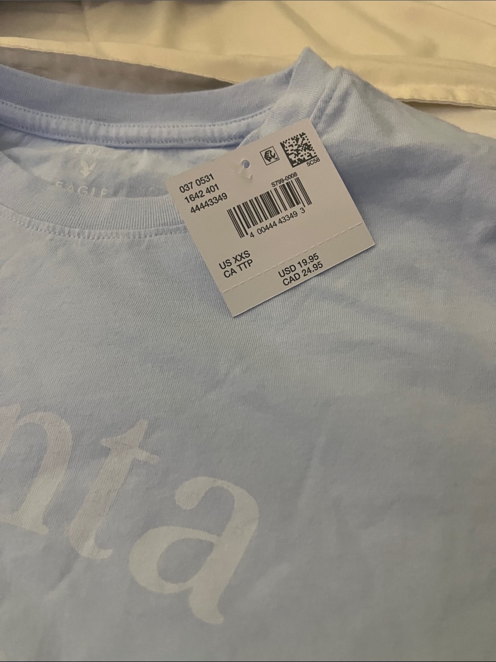 American Eagle Outfitters Light Blue 'Santa Monica' Graphic Tee - Picture 3 of 4